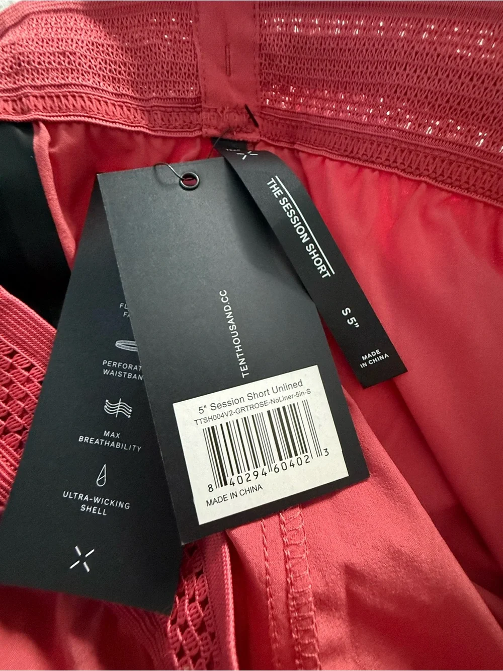 Ten Thousand Session Shorts 5” Unlined Gravel Rose NWT Small S